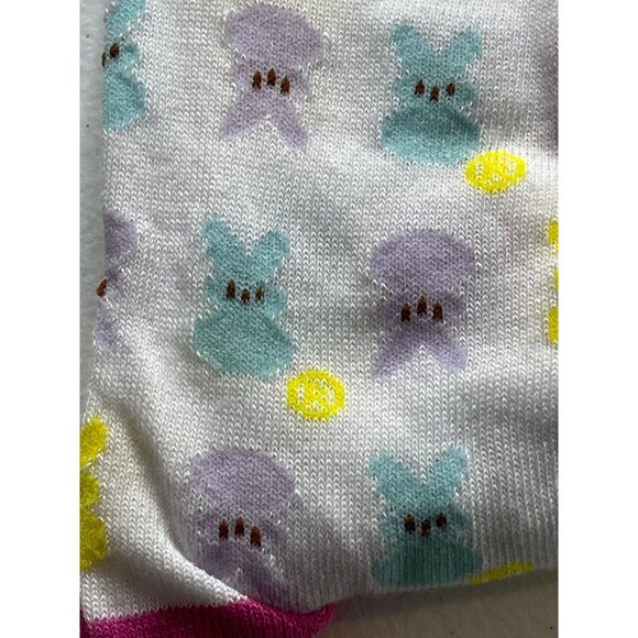 Peeps Bunny Pastel Easter Crew Socks Cute Candy Print Womens 5-9 - Picture 3 of 3